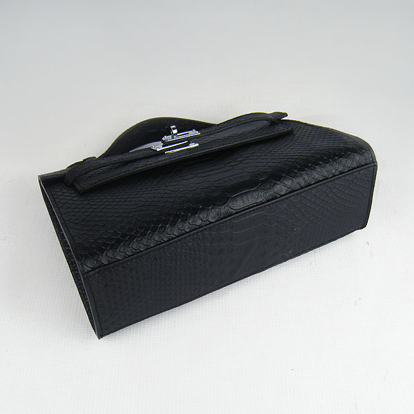 AAA Hermes Kelly 22 CM Snake Veins Handbag Black H008 On Sale